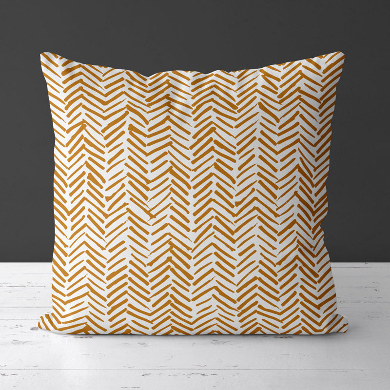Housse de coussin carrée Simas, Jaune / Blanc