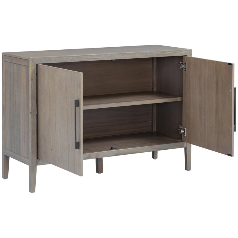 47.25-Inch Farmhouse Sideboard with Pine Veneer and 2 Doors, Gray