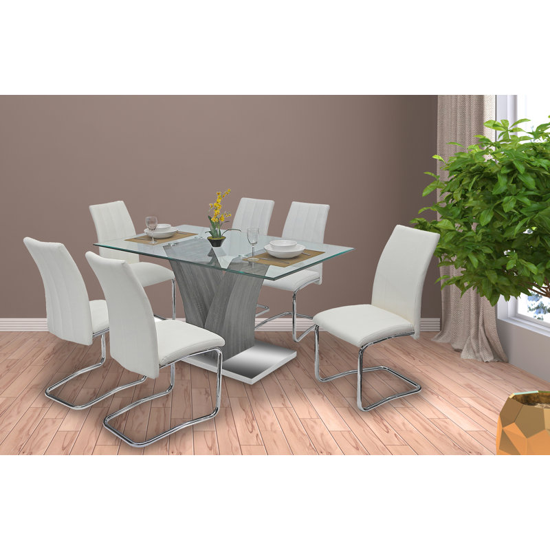 Ensemble repas pour 4 personnes Khia, 7, Blanc