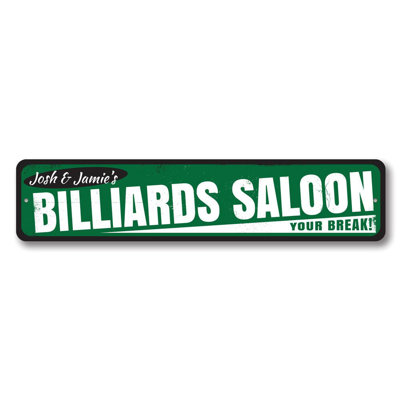 Billiards Saloon Aluminum Sign