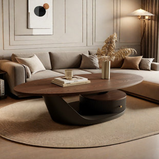 Table basse ovale en fer