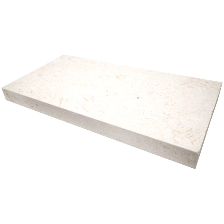 Mayra White Honed- Eased Edge Limestone Pool Coping