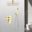 Gold Ceiling Shower - 12" Head And Handheld Natural Rainfall Copy Self-Cleaning Nozzle Brass Bathroom Compiles With American Standard Pipe Protocols Mounted Package Recreation Matches Regulations-126673583