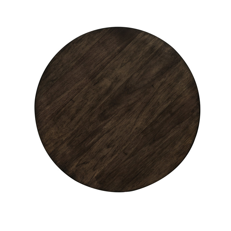 Ventura Dark Brown Round Wood End Table with Shelf