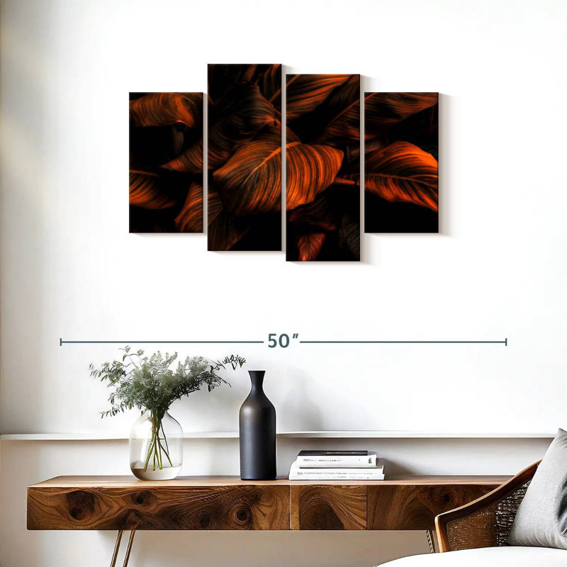 Feuilles Harnek aux tons bronze, H 22 po x l 36 po
