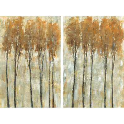 « debout tall en automne iii », ensemble de 2 reproductions d’art sur toiles