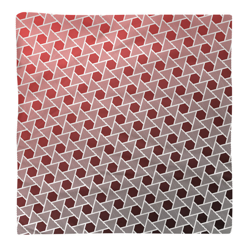 Serviette triangles hexagonals Mcguigan, H 10 po x l 10 po x P 0,1 po, Noir / rouge, Polyester