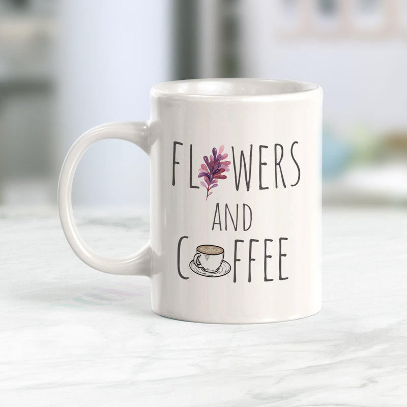 Fleurs et café minimalistes, 11 oz