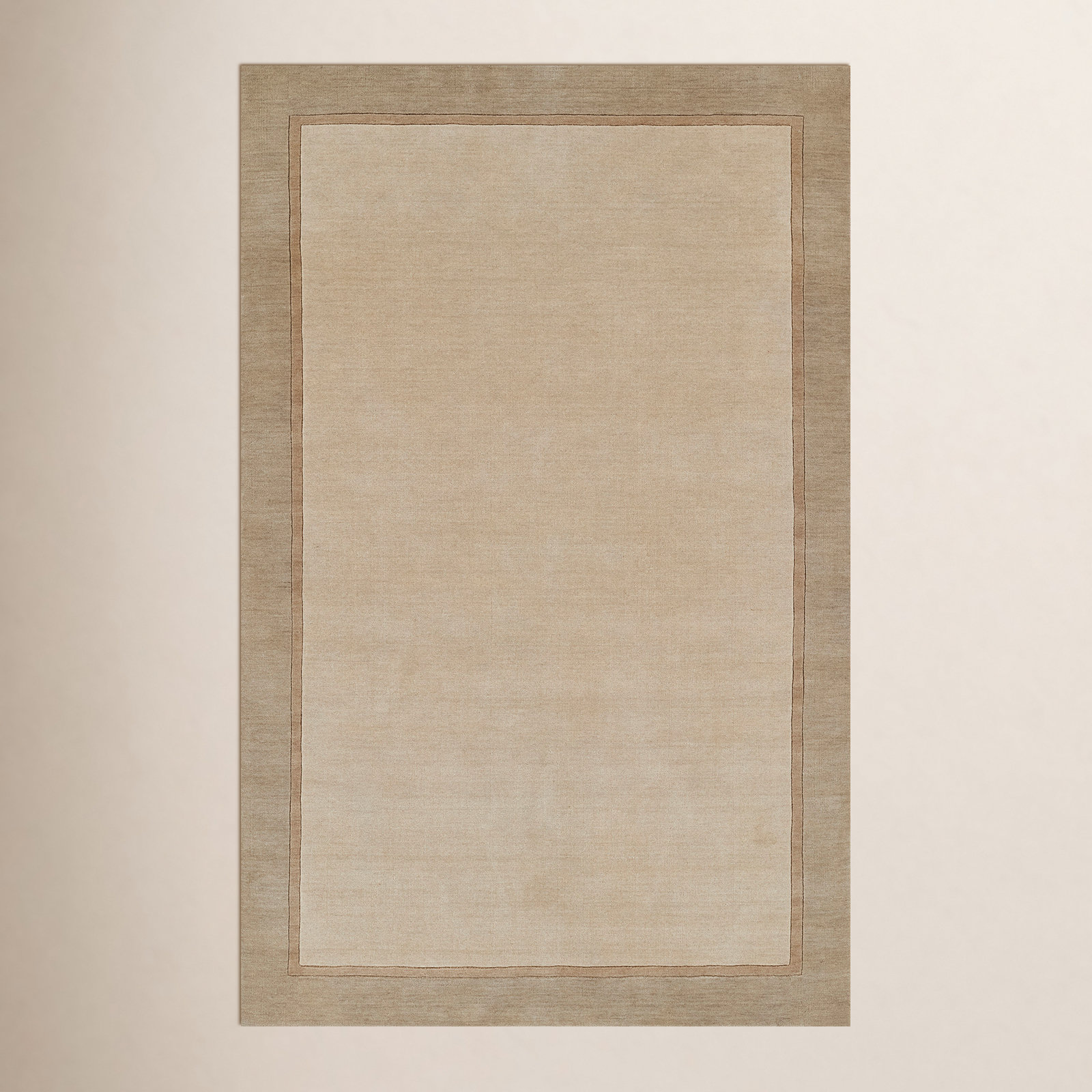 Zaley Gray Taupe Hand-Tufted Wool Rug, Rectangle 9' x 12'