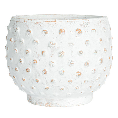 Distressed Terra Cotta Hobnail Planter