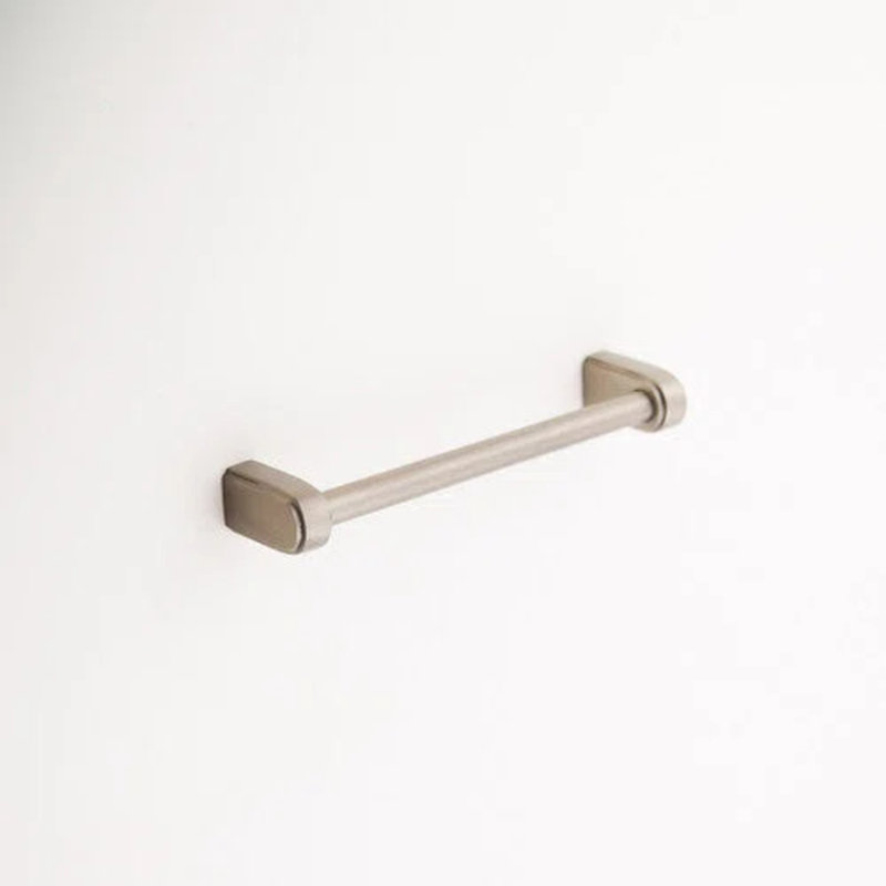 Poignée de tiroir en laiton massif Madelyn Carter Elsa, Nickel satiné, 6"