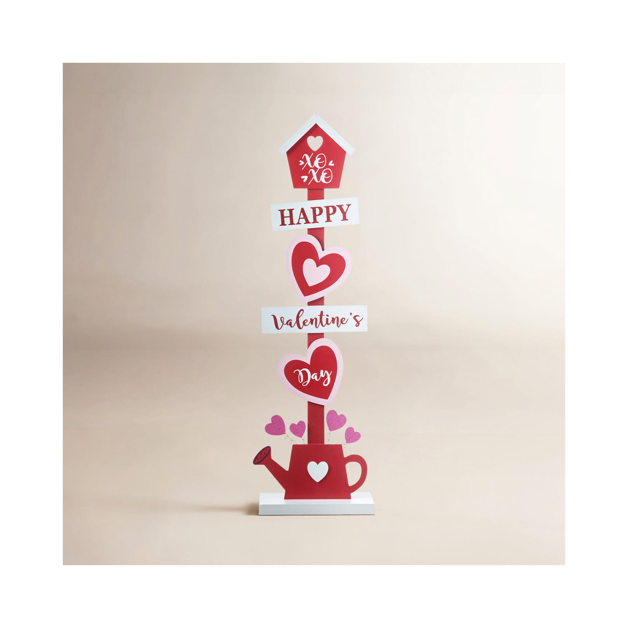 35.75"H Valentine's Wooden Heart & Love House Porch Decor