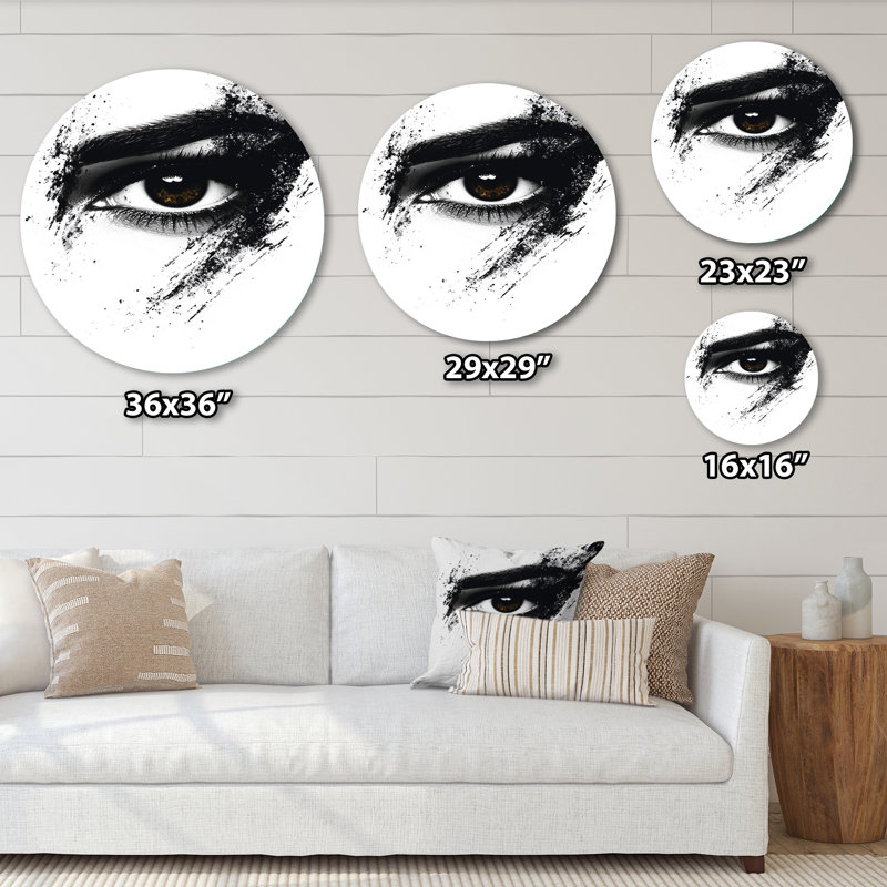 Silhouette, femme, art mural rond en métal, L 29 po x H 29 po