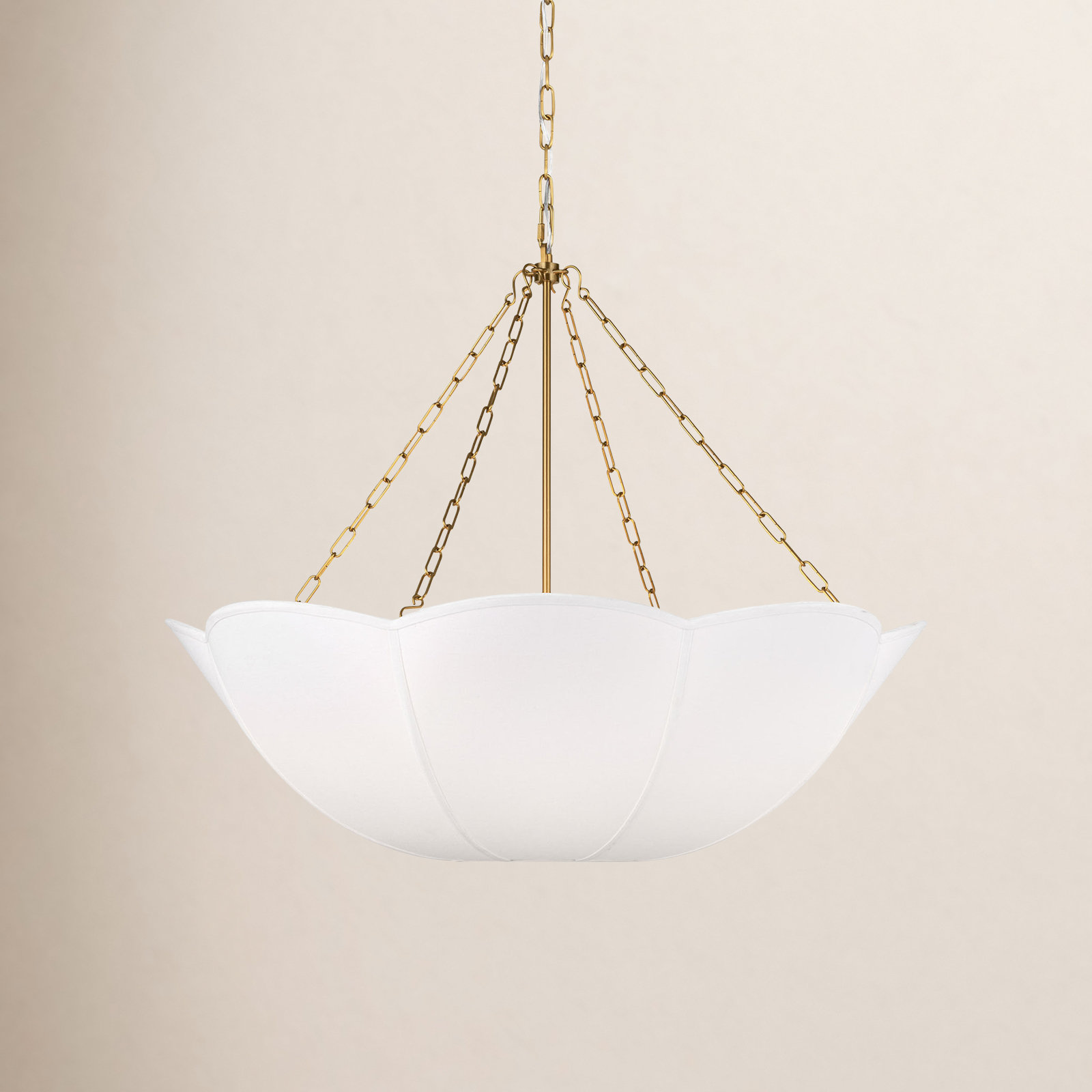 Stassi Chandelier, 26.875" H x 32" W x 32" D, Burnished Brass, 4 Lights