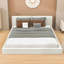 Grand lit plateforme tapissier en bois avec tête de lit-890168720