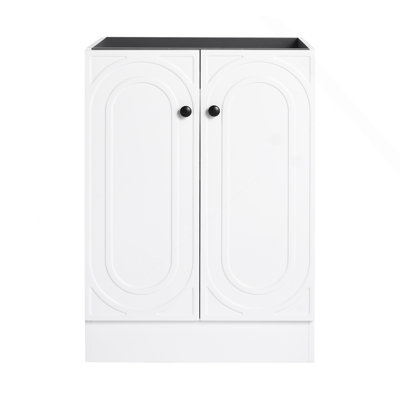 Meuble-lavabo de salle de bain autoportant 30 po et 2 portes d'armoire à fermeture douce - sans le lavabo
