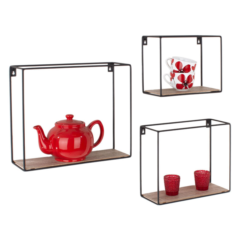Clarisa Wall Shelf Set, Wire Design