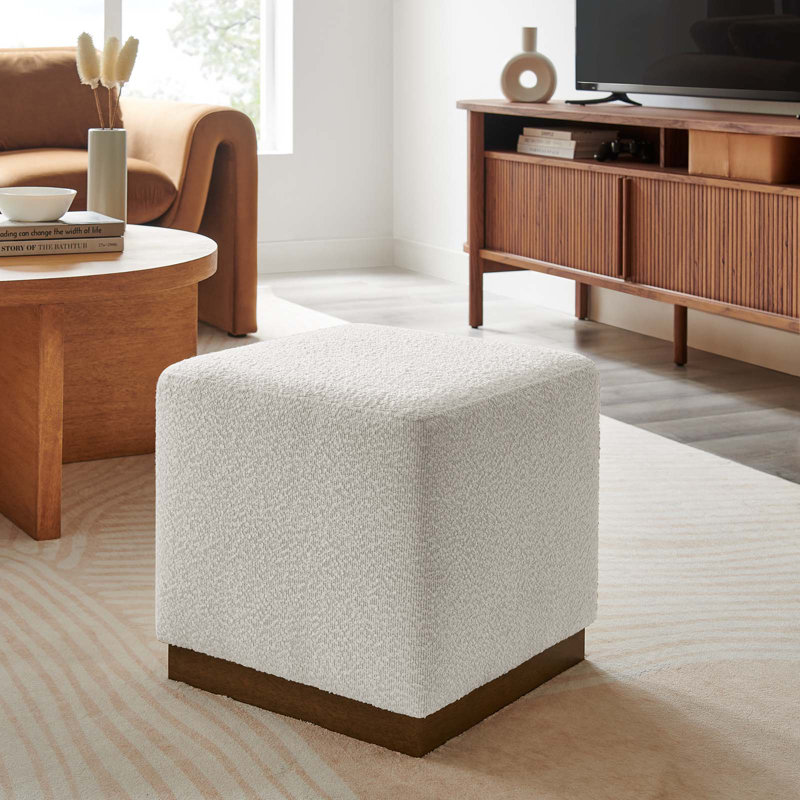 Modway Tilden Upholstered Ottoman, Cloud Boucle