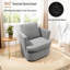 Upholstered Chenille Swivel Armchair-1426768111