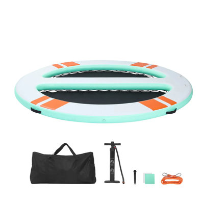 Inflatable Floating Dock, Non-slip Water Air Mat With Portable Carrying Bag And Detachable Ladder, Floating Water Platform Island Raft For Pool Beach Ocean