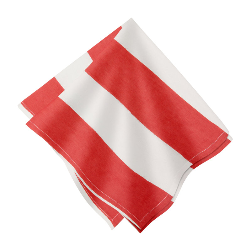 Brezhane St. Tropez Napkins - Stripes - 19" x 19", Red
