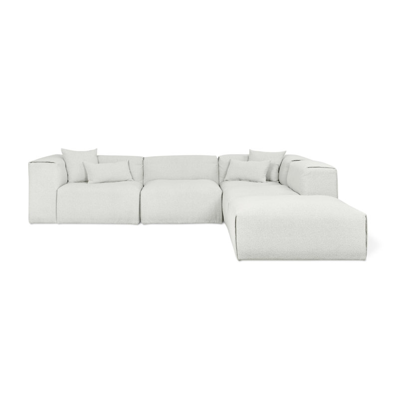 Canapé modulaire 5 pièces Nest, Orienté à droite, Boule de brouillard