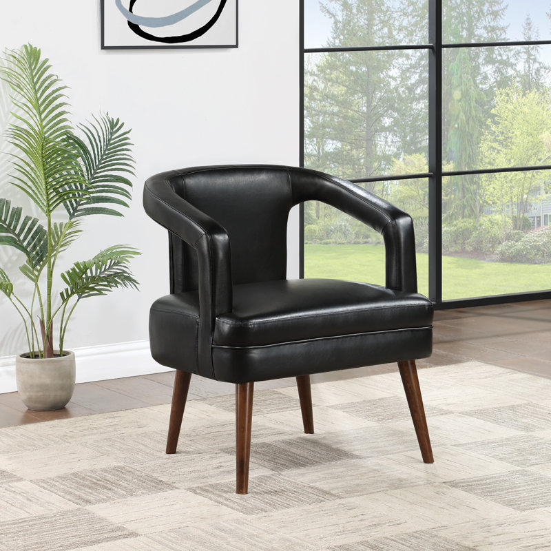 Chaise d'appoint Jetton, Similicuir noir