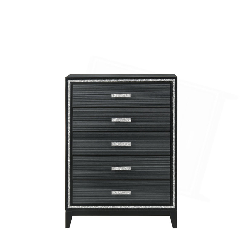 Commode au fini noir patiné, Noir