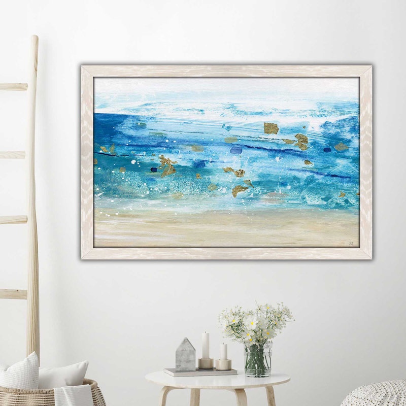 «Sea Glass Summer I», reproduction de peinture à l'acrylique encadrée, H 21,5 po x l 27,5 po x P 0,75 po