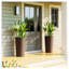 Pots de fleurs en plastique de 74 cm de hauteur Outsunny, ensemble de 2 pots empilables avec drainage à faire soi-même, pour une utilisation intérieure/extérieure, marron