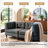 Upholstered Gray Tufted Corduroy Modular Sofa with Pillow Back-627157601