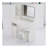 41" Large Size Left Drawer Desktop Vanity Table+Cushioned Stool, Extra Large Touch Control LED Mirror, 3-Color Switch, Multi Layer High Capacity Storage Fashionable Dresser, Suitable For Large Space-1030359794