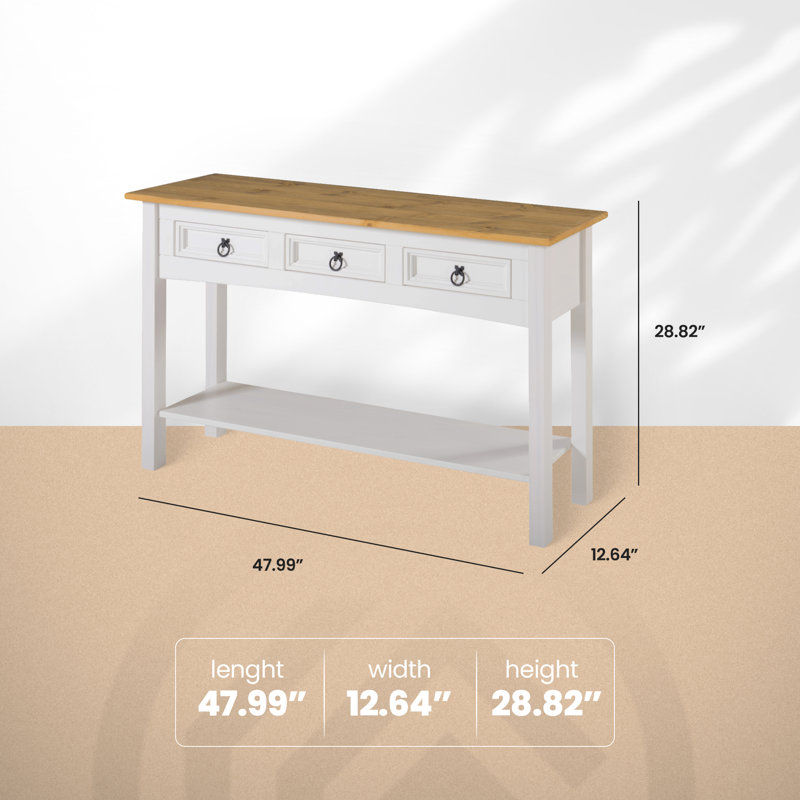 Dinnington 47.99'' Console Table, White