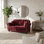 Canapé en velours de 63 pouces avec garniture cloutée et accoudoirs roulés, design Chesterfield moderne de style Mid-Century avec dossier capitonné, comprend deux coussins décoratifs
