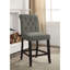 Chaises de salle à manger rembourrées en tissu, 2 pièces, noir antique, dossier capitonné, siège rembourré, bois massif, 2 chaises en noir, coussin, composant