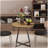 31.5 Inch Round Dining Table, Small Circle Kitchen Table with Metal Black Legs for 2-4 people,Modern Dining Room Table, Brown (only table)