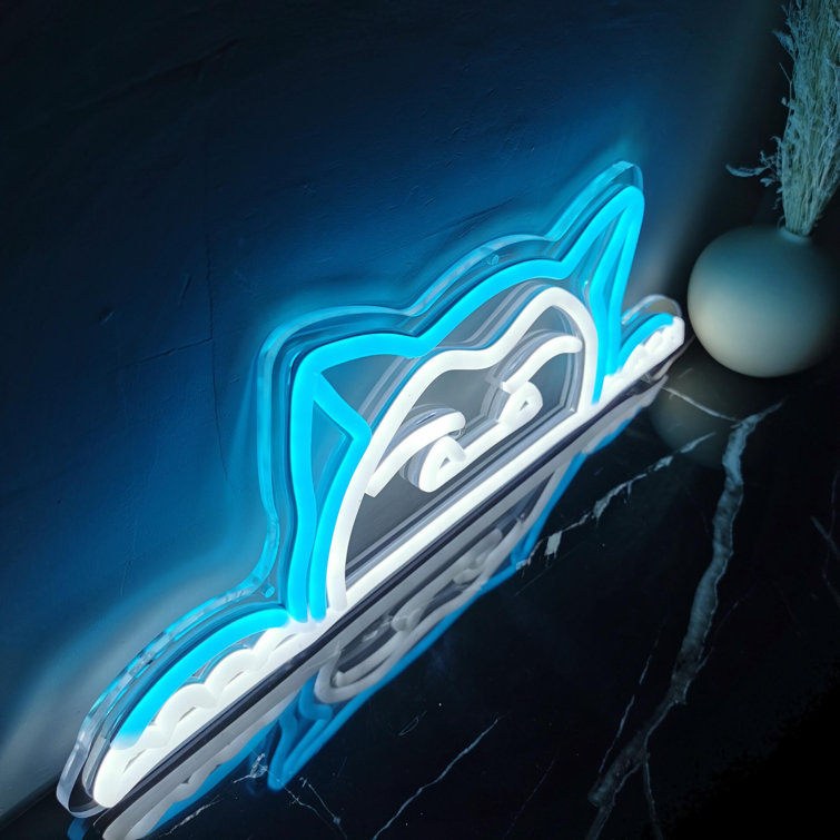 16'' Anime Snorlax Neon Sign Handmade LED Neon Light for Bedroom Wall Decor Trinx