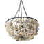 Lustre en métal et coquille d'huître drapée