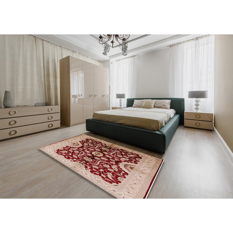Tapis beige / rouge Moa, Rectangle 4 pi x 6 pi