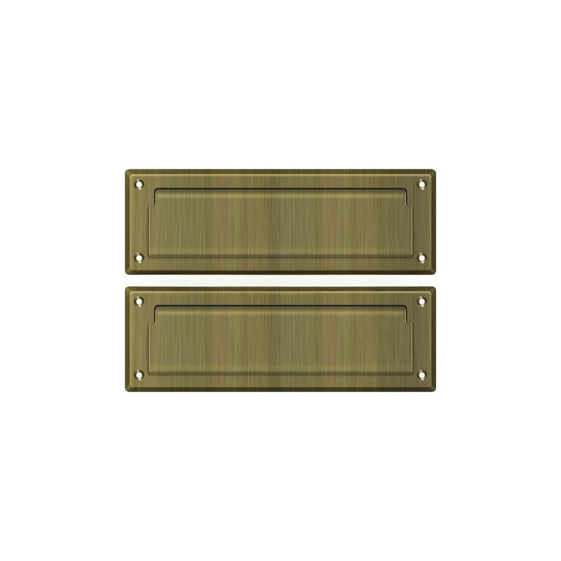 9" in x 3" Brass Mail Slot, Antique Brass