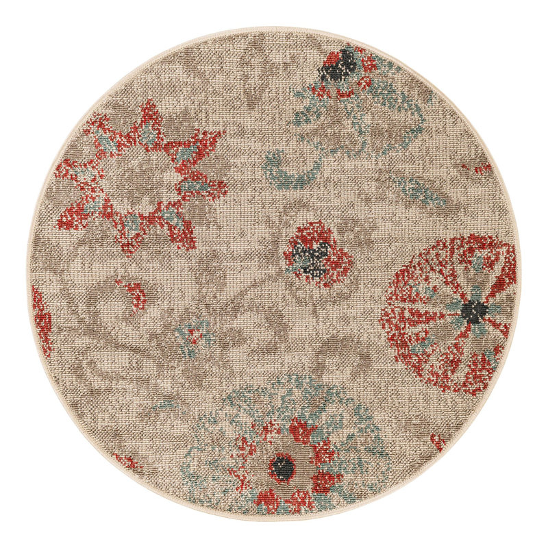 Tapis botanique intérieur / extérieur, Rond 3 pi 1 po