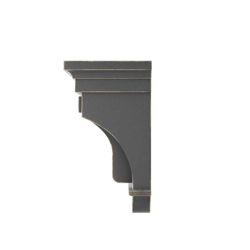 5 1/2"W x 5 1/2"D x 10"H Raised Fluting Wood Vintage Decor Corbel, Black, 10" H x 5.5" W x 5.5" D, Black