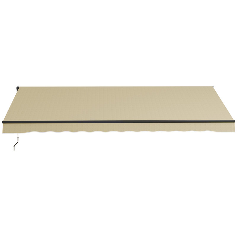 16' X 10' Retractable Awning, 280Gsm UV Resistant Sunshade Shelter For Deck, Balcony, Yard, Beige, Beige