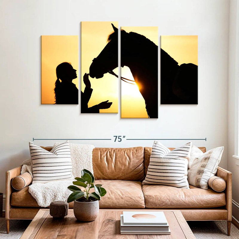 Cheval et fille Brampt, H 42 po x l 68 po