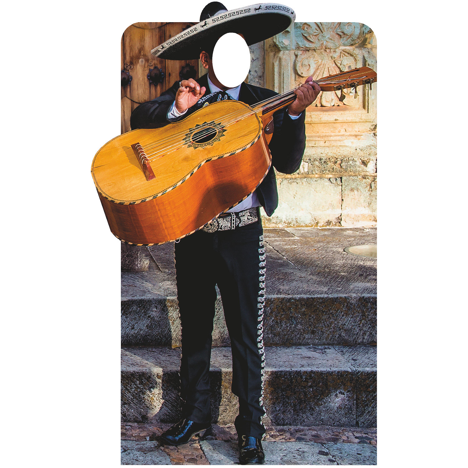 Mariachi Guitar Man Stand In Cardboard Standup Wet Paint Printing