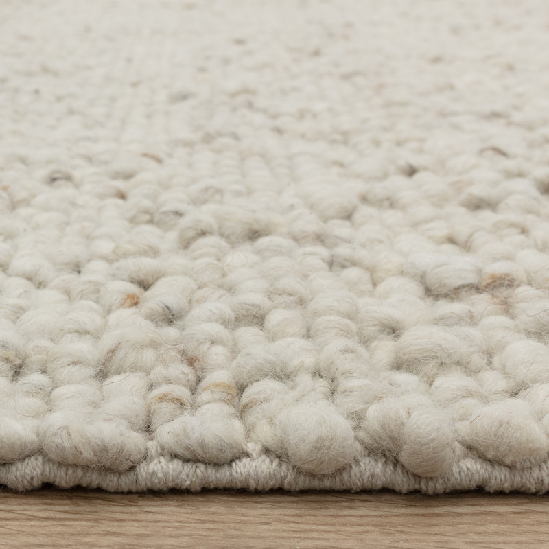 Cera Wool Hand Woven Area Rug, Rectangle 200 x 300 cm, Cream
