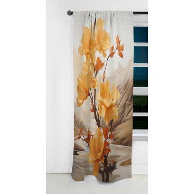 Jazmine - Rideau floral abstrait - Rideau occultant floral - 1 panneau