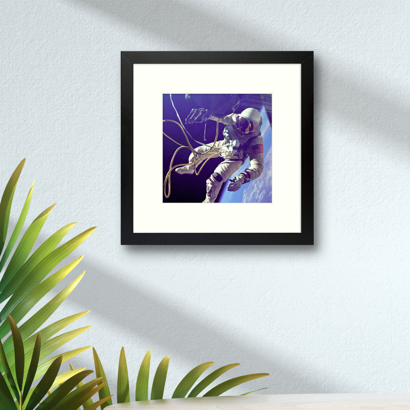 Cadres photos muraux Matte Gallery - Basics by Wayfair ™, Noir, 12 po x 12 po emmêlé à 8 po x 8 po