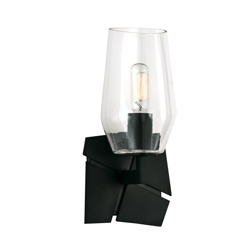 Gaia 11.25'' High 1-Light Sconce - Acid Dipped Black, Black
