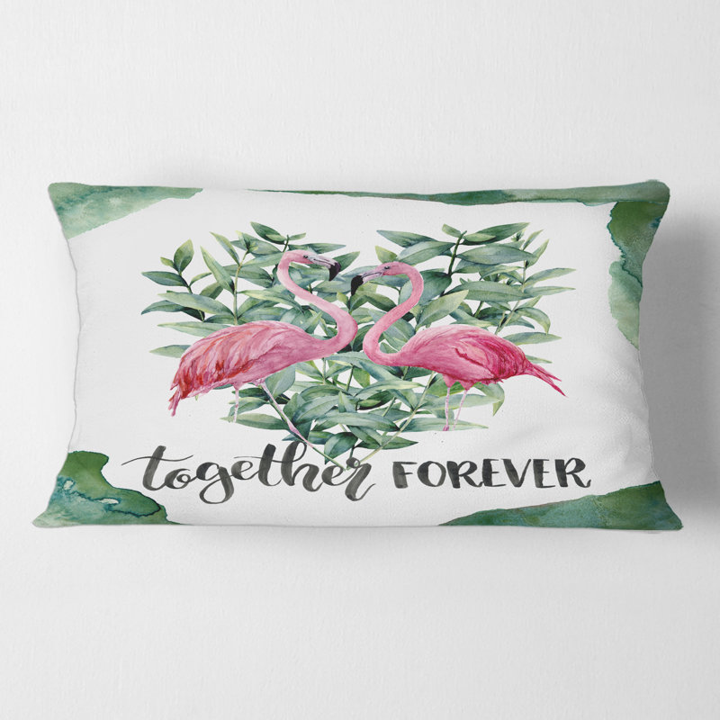 Housse de coussin rectangulaire à motif floral Flamingo